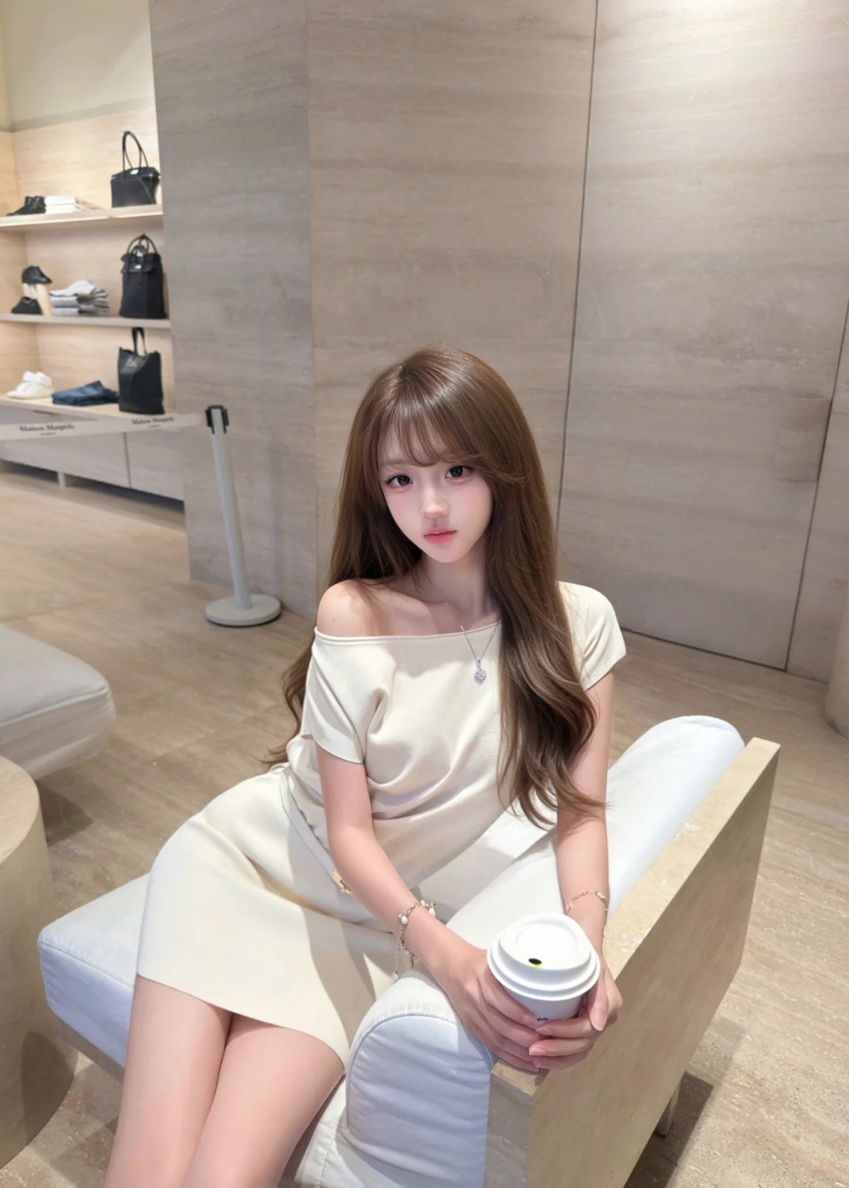 French Style White One-Shoulder Knit Dress 2026 Slim Waist Bodycon Mini