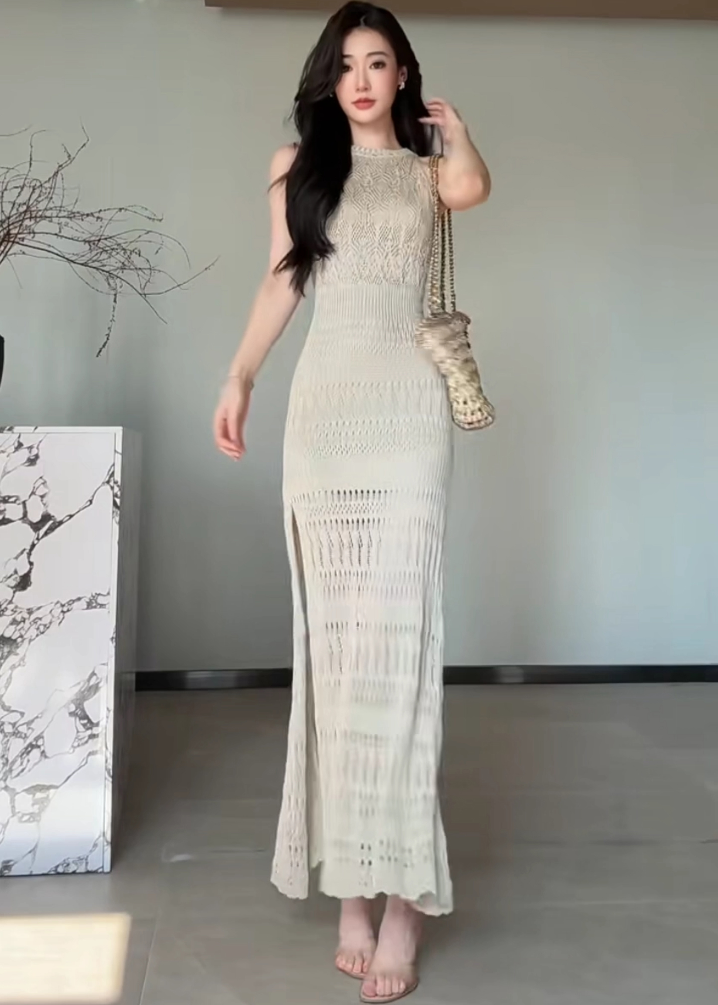 jijinqi-summer-round-neck-sleeveless-off-shoulder-dress-with-slit-and-cutout-design-casual-elegant-slimming-long-dress_1 JIJINQI Summer Round Neck Sleeveless Off-Shoulder Dress with Slit and Cutout Design Casual Elegant Slimming Long Dress