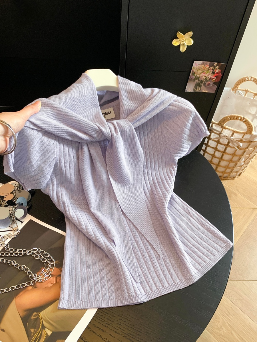 korean-minimalist-crew-neck-short-sleeve-knit-top-with-shawl-two-piece-set-solid-women_1 Korean Minimalist Crew Neck Short Sleeve Knit Top with Shawl Two Piece Set Solid Women