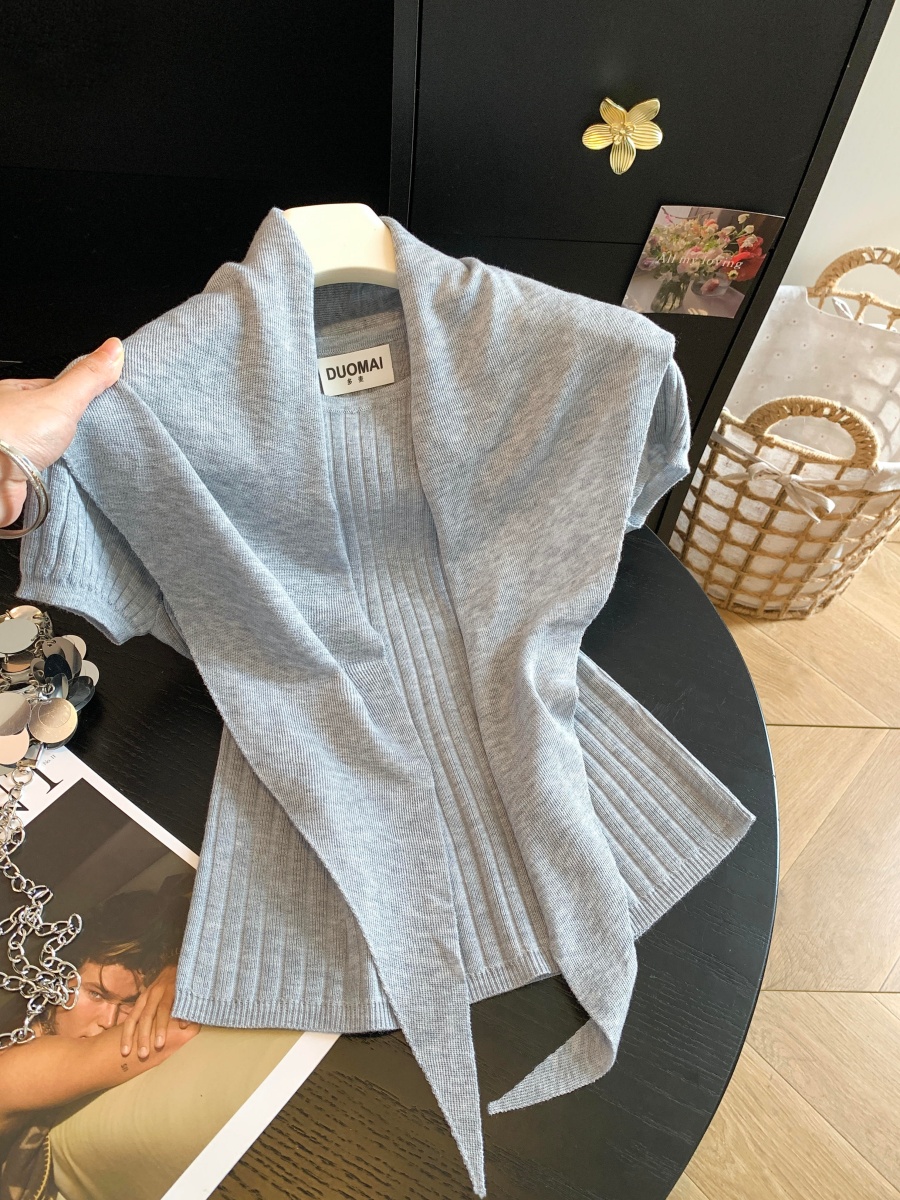 korean-minimalist-crew-neck-short-sleeve-knit-top-with-shawl-two-piece-set-solid-women_3 Korean Minimalist Crew Neck Short Sleeve Knit Top with Shawl Two Piece Set Solid Women