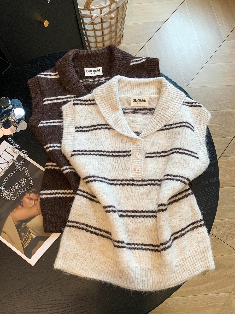 korean-minimalist-striped-collar-single-button-knit-vest-style-5a5c3b_2 Korean Minimalist Striped Collar Single Button Knit Vest - Style 5a5c3b