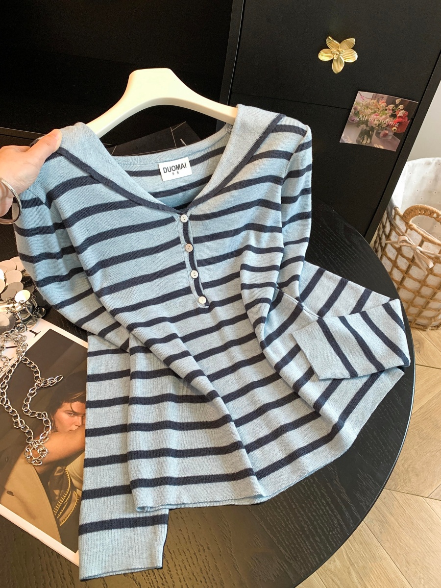 korean-striped-sailor-collar-knit-long-sleeve-t-shirt-for-women-fall-2026_1 Korean Striped Sailor Collar Knit Long Sleeve T-Shirt for Women Fall 2026