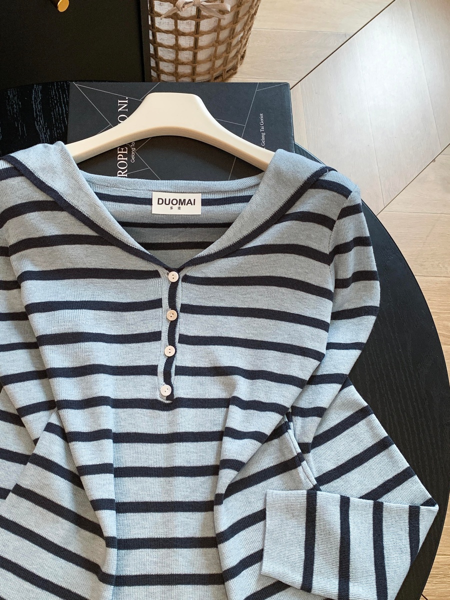 korean-striped-sailor-collar-knit-long-sleeve-t-shirt-for-women-fall-2026_2 Korean Striped Sailor Collar Knit Long Sleeve T-Shirt for Women Fall 2026