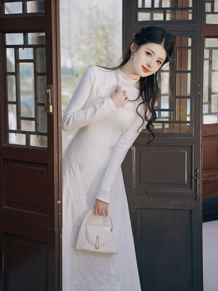 new-chinese-style-retro-knit-dress-half-high-neck-long-a-line-dress_2 New Chinese Style Retro Knit Dress Half High Neck Long A-Line Dress